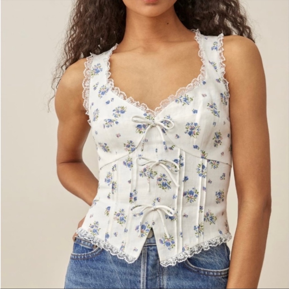 Reformation Brenda Linen Top NWT Size 4